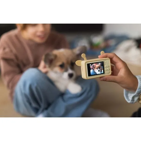 Gyermek digitális fényképezőgép minden utazáshoz zsiráf motívummal.