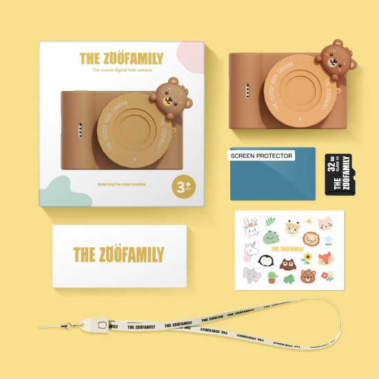 Gyerekkamera állati témájú szelfi kamerával. 