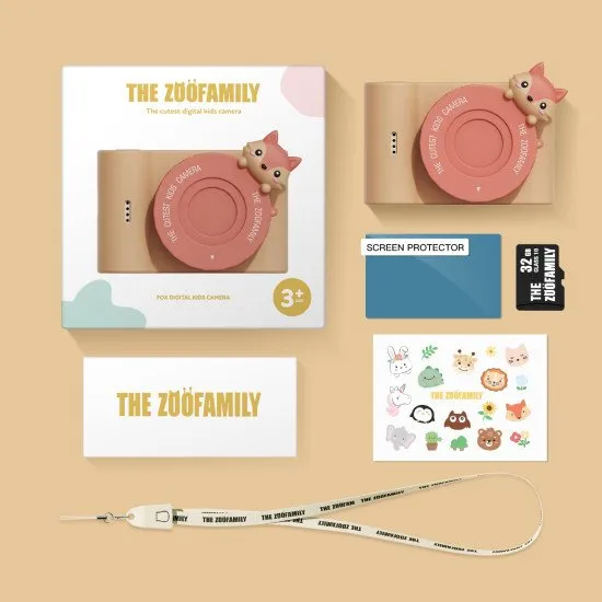 Gyerekkamera állati témájú szelfi kamerával. 