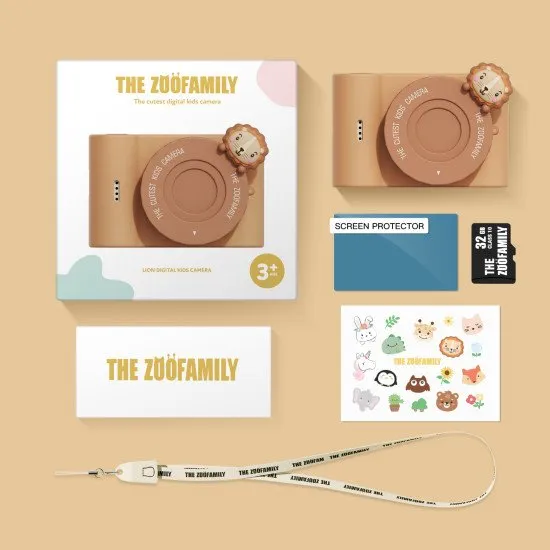 Gyerekkamera állati témájú szelfi kamerával. 