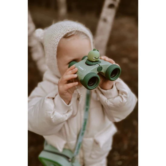 Gyermek távcső Zoo Eyes dinoszaurusz formájú zöld dizájnnal és 8x-os nagyítással