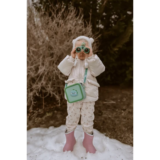 Gyermek távcső Zoo Eyes dinoszaurusz formájú zöld dizájnnal és 8x-os nagyítással