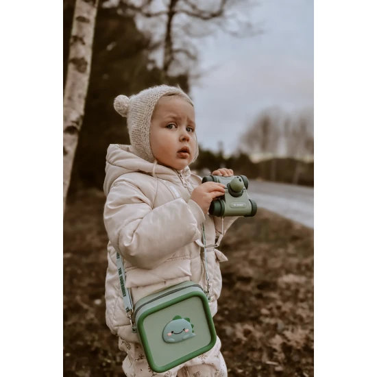 Gyermek távcső Zoo Eyes dinoszaurusz formájú zöld dizájnnal és 8x-os nagyítással