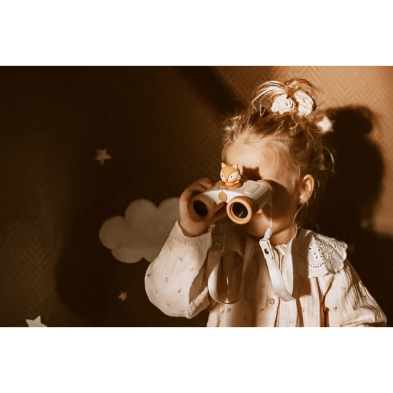 Gyermek távcső Zoo Eyes róka formájú narancssárga dizájnnal és 8x-os nagyítással