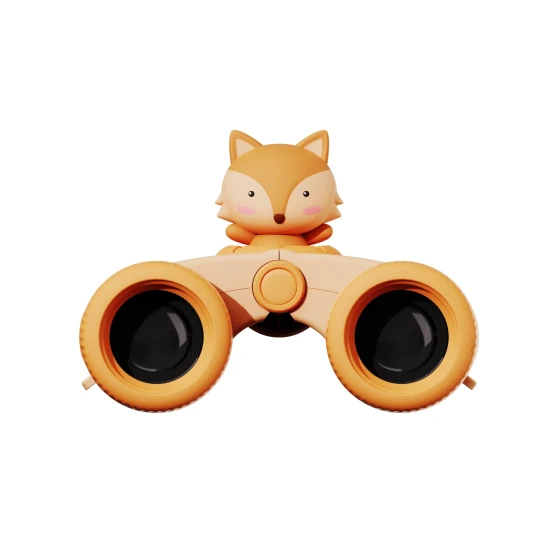 Gyermek távcső Zoo Eyes róka formájú narancssárga dizájnnal és 8x-os nagyítással