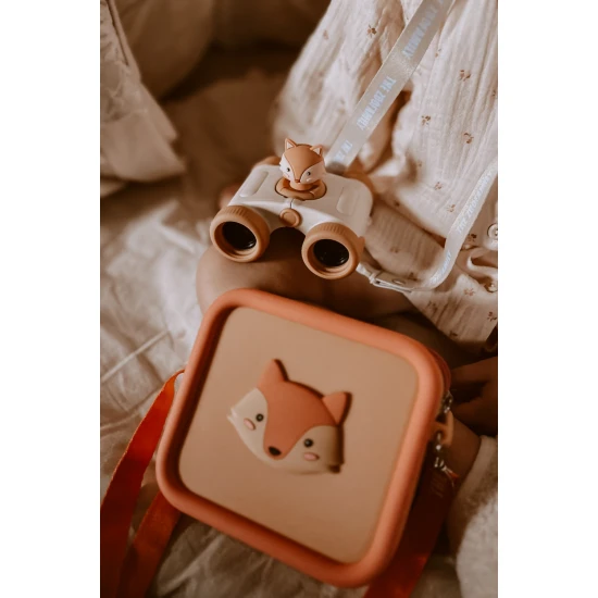 Gyermek távcső Zoo Eyes róka formájú narancssárga dizájnnal és 8x-os nagyítással