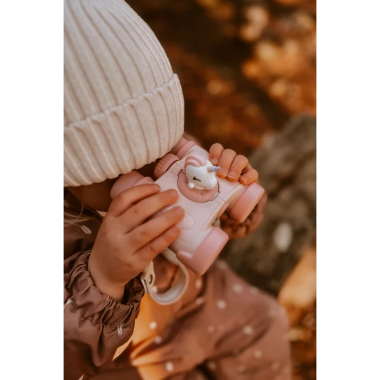 Gyermek távcső Zoo Eyes egyszarvú formájú rózsaszín dizájnnal és 8x-os nagyítással