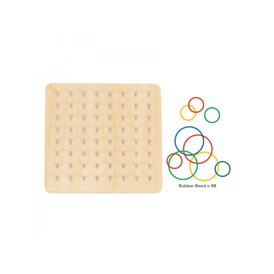 Logikai játék Geoboard - képek gumiszalagokból