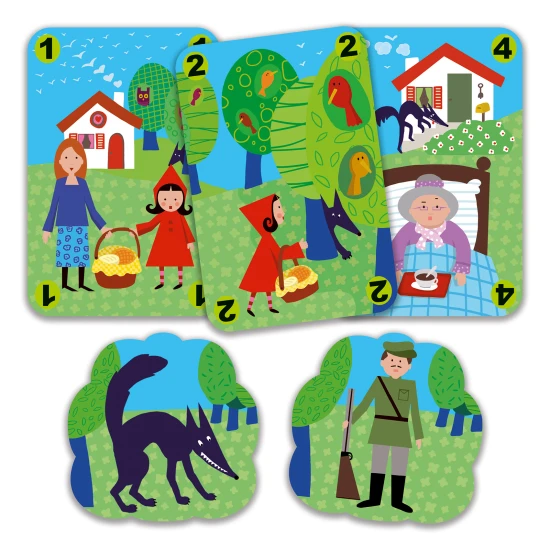 Piroska és a farkas stratégiai játék: Gyűjts kártyákat és győzd le a farkast