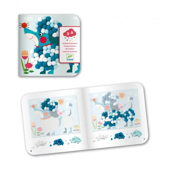 Pomponokból álló kutyák kollázsa