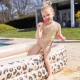 Felfújható téglalap alakú medence Swim Essentials bézs leopárdmintás 211 × 132 × 46 cm