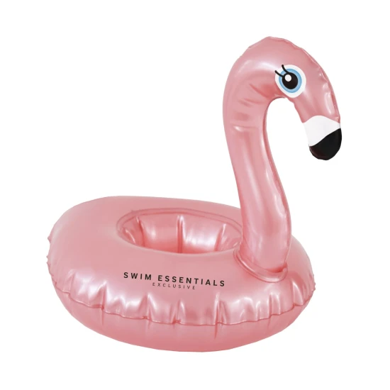 Flamingo rozéarany Swim Essentials felfújható pohártartó medencébe és strandra