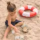 Swim Essentials gyermek felfújható kerék csíkos motívummal piros-fehér színben - átmérője 50 cm