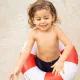 Swim Essentials gyermek felfújható kerék csíkos motívummal piros-fehér színben - átmérője 50 cm