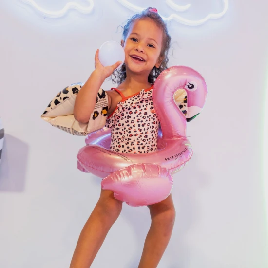 Swim Essentials gyermek felfújható kerék flamingó dizájnnal rózsaszín színben - átmérő 55 cm