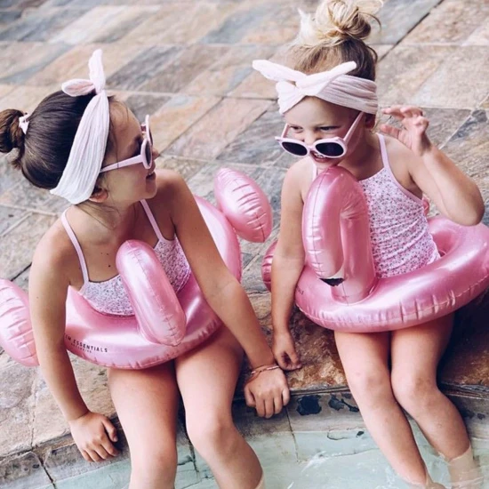 Swim Essentials gyermek felfújható kerék flamingó dizájnnal rózsaszín színben - átmérő 55 cm