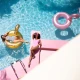 Felfújható Flamingo 95 cm Swim Essentials rózsaszín kivitelben, fogantyúk nélkül