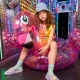 Felfújható flamingó neon csillámmal 150 cm