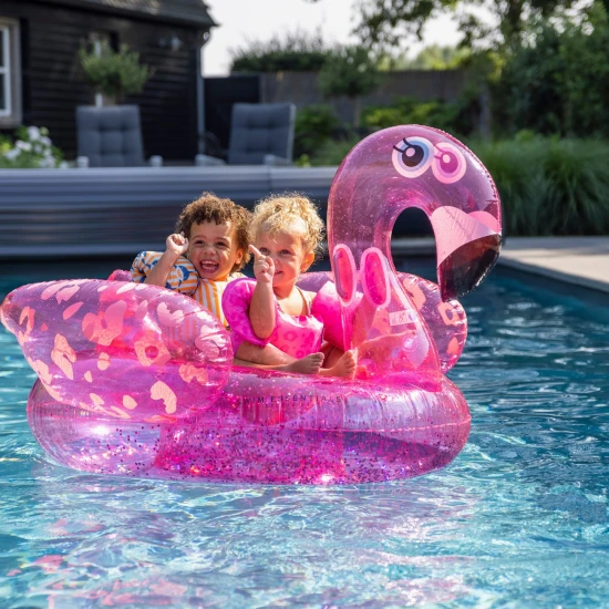 Swim Essentials Felfújható flamingó neon csillámmal 150 cm Felfújható flamingó neon csillámmal 150 cm
