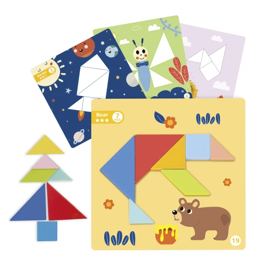 Mágneses játék gyerekeknek - Tangram