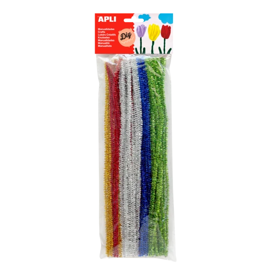 APLI Modellező huzalok 30 cm-es fémes színek keveréke 50 db Színes, csillogó modellező drótok, amelyek ideálisak dekorációk és karakterek készítéséhez, rugalmasak és könnyen formázhatók a gyermekek művészeti tevékenységeihez.