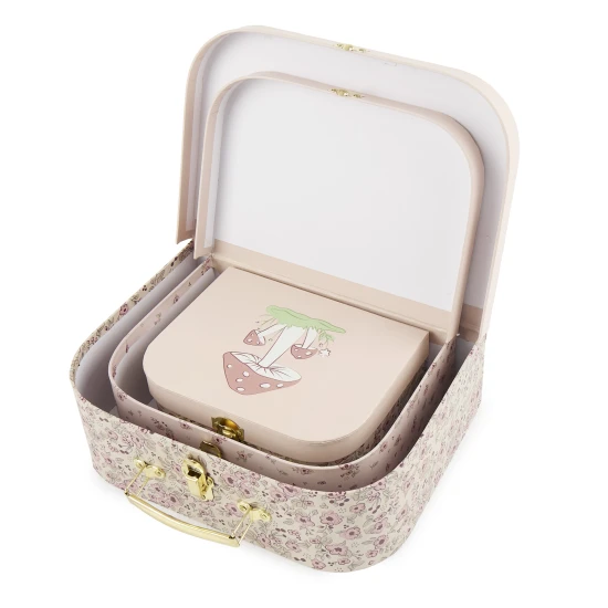 Bieco Háromdarabos kartondoboz bőrönd szett Ella szarvasgida dreamy flowers BIECO_04003039