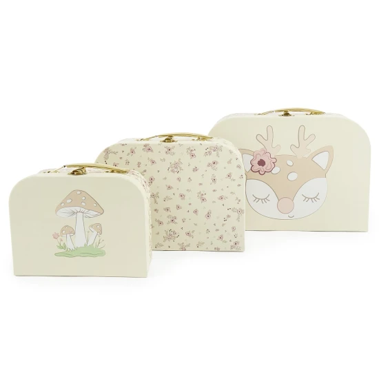 Háromdarabos kartondoboz bőrönd szett Ella szarvasgida vintage flowers Bieco Háromdarabos kartondoboz bőrönd szett Ella szarvasgida vintage flowers BIECO_04003040