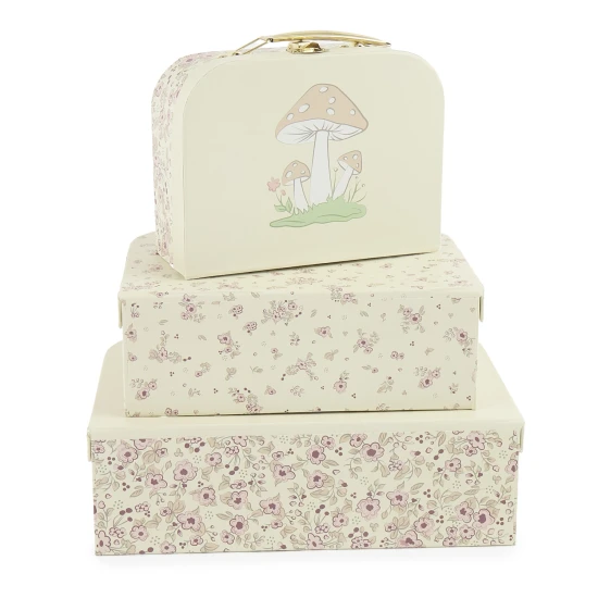Háromdarabos kartondoboz bőrönd szett Ella szarvasgida vintage flowers Bieco Háromdarabos kartondoboz bőrönd szett Ella szarvasgida vintage flowers BIECO_04003040