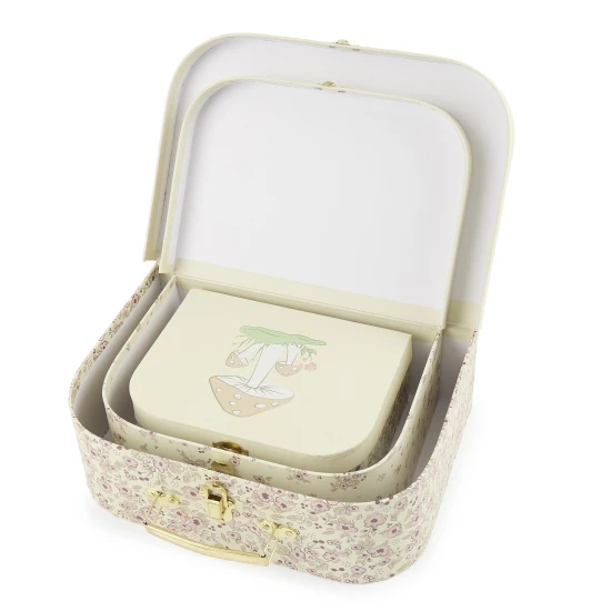 Háromdarabos kartondoboz bőrönd szett Ella szarvasgida vintage flowers Bieco Háromdarabos kartondoboz bőrönd szett Ella szarvasgida vintage flowers BIECO_04003040