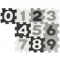 Habszivacs puzzle játszószőnyeg számokkal black & white 10 db
