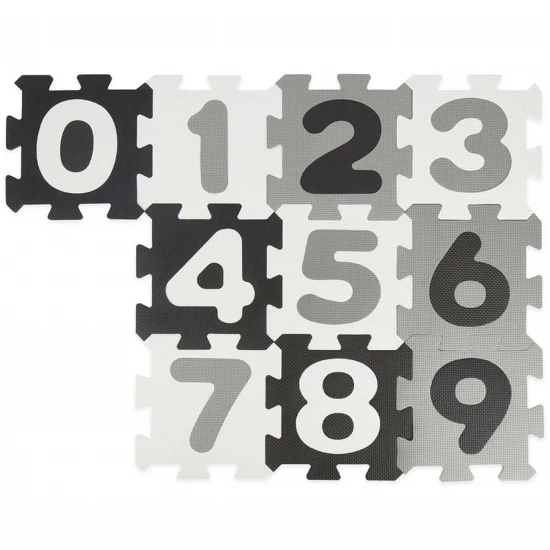 Bieco Habszivacs puzzle játszószőnyeg számokkal black & white 10 db BIECO_19201507