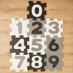 Habszivacs puzzle játszószőnyeg számokkal black & white 10 db Habszivacs puzzle játszószőnyeg számokkal black & white 10 db