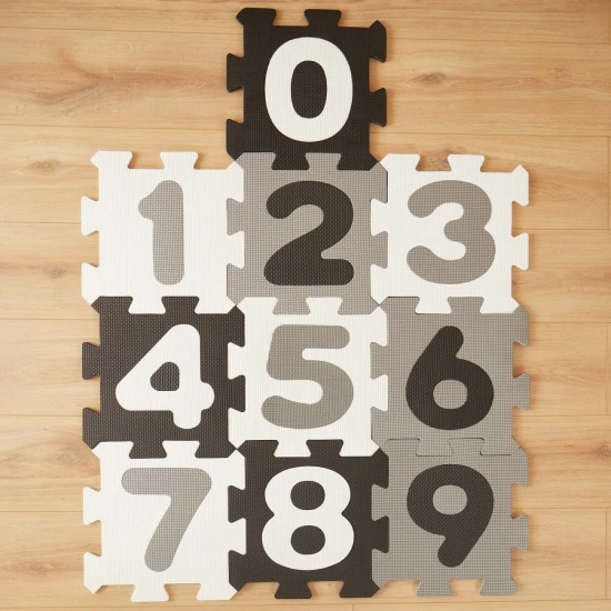 Bieco Habszivacs puzzle játszószőnyeg számokkal black & white 10 db BIECO_19201507