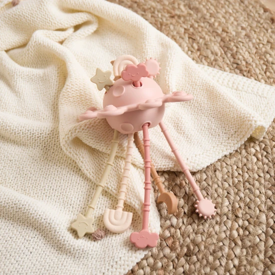 Bieco Szilikon készségfejlesztő játék funkciókkal dreamy rose BIECO_20000090