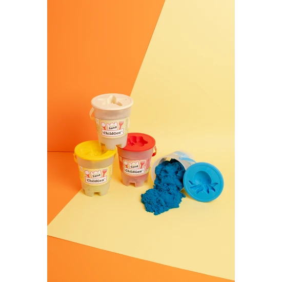 ChildGen Magic homok vödörben Kék 500g - természetes, antibakteriális és illatos kinetikus homok gyerekeknek.