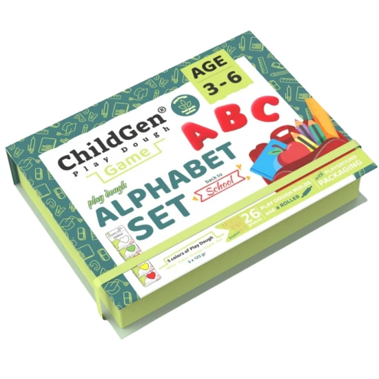 ChildGen modellező készlet Alphabet - természetes gyurma formákkal és játszószőnyeggel.