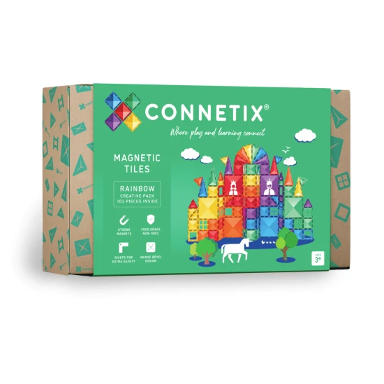 Mágneses építőkészlet Rainbow Creative Pack 102 darabos golyópálya