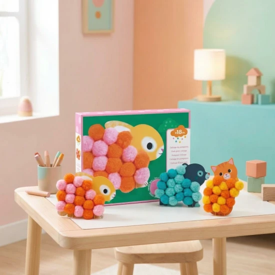 Pom Pom kollázsok Pöttyös Állatok