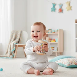 Fa csörgő plüssmackó