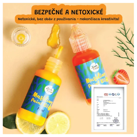 Jarmelo márványozó készlet - 12 palack festék, szerszámok és papír vizes márványozáshoz