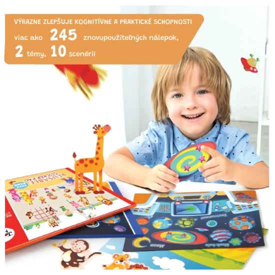 Jarmelo City Park – újrafelhasználható matricák PVC fólián, 5 jelenet és több mint 145 színes matrica a kreatív játékhoz