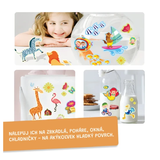 Jarmelo City Park – újrafelhasználható matricák PVC fólián, 5 jelenet és több mint 145 színes matrica a kreatív játékhoz