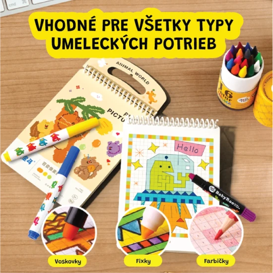 Jarmelo Pixel Art Animals - kifestőkönyv 16 előre nyomtatott pixel állattal gyerekeknek