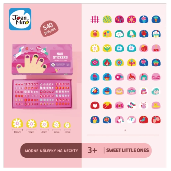 Jarmelo körömmatricák édes kicsiknek - 540 színes gyerekmatrica, vízálló és biztonságos a gyerekek számára