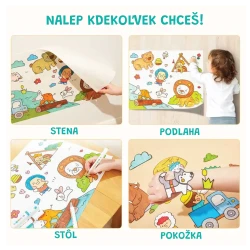 Öntapadós kifestőkönyv tekercsben Állatok 3 m