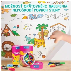 Öntapadós kifestőkönyv tekercsben Dinosaurs 3 m Öntapadós kifestőkönyv tekercsben Dinosaurs 3 m