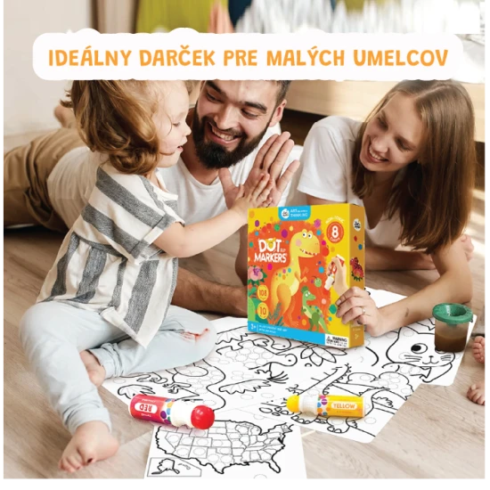 Jarmelo színek tubusban - 8 mosható és nem mérgező színből álló készlet habfelhordóval