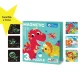 Jarmelo mágneses puzzle 3 az 1-ben - Dinoszauruszok 48 mágneses darabbal és sötétben világítanak, 3 éves kortól használható