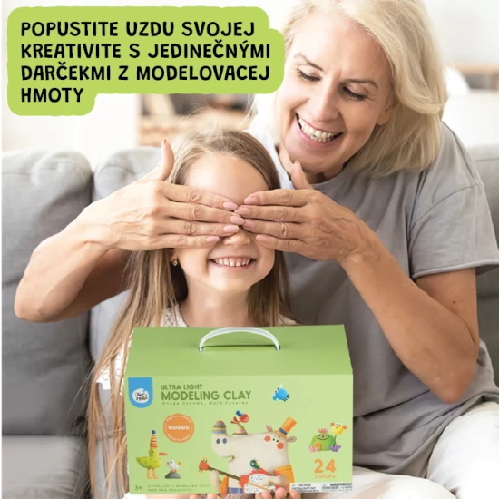 Jarmelo Ultra Light modellező agyag – 24 színből álló készlet egy dobozban szerszámokkal és kiegészítőkkel gyerekeknek