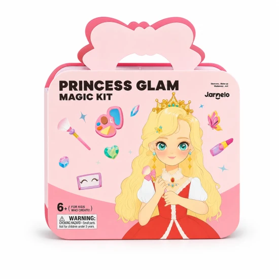Jarmelo 4 az 1-ben Princess Glam szett - smink, öltözködés, díszítés strasszokkal és fóliákkal papírhercegnőknek